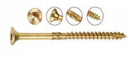 Wkręty ciesielskie łeb stożkowy TS do drewna Koelner 4x70 mm TORX 100 szt